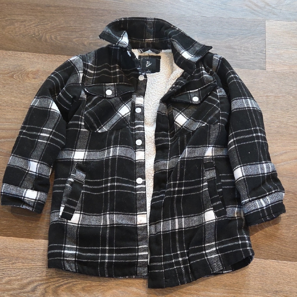 art class Plaid Black and White Jean Jacket